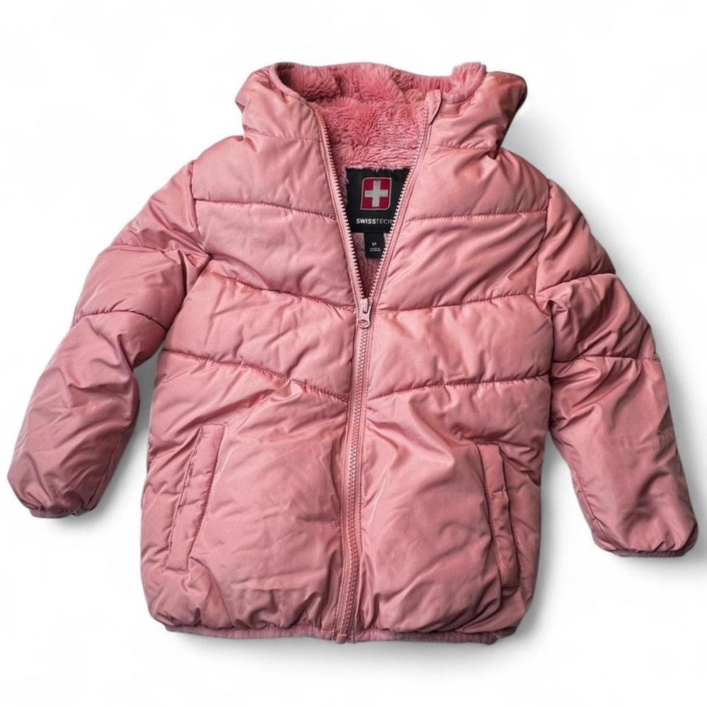 Swiss Tech Plush Pink Puffer Jacket